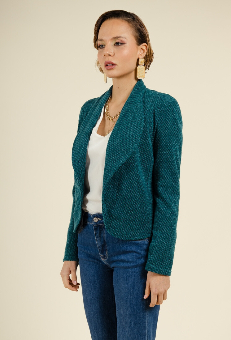 Wholesaler You Udress Size+ - Green open vest elegant jacket cut