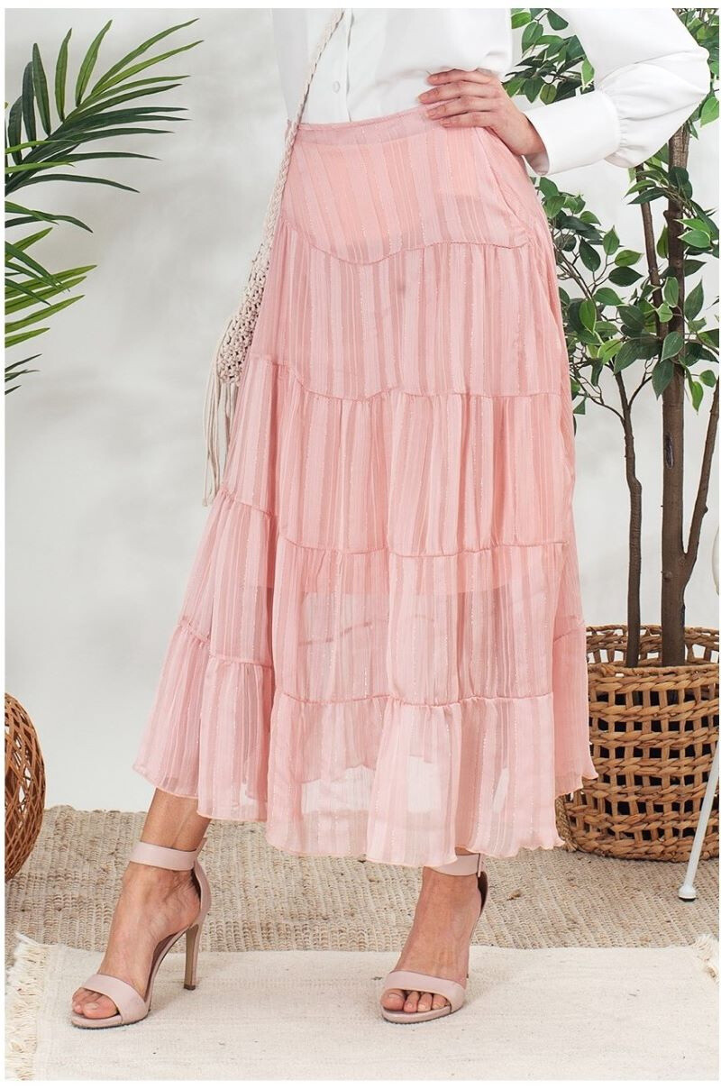 Grossiste You Udress Size+ - Jupe longue rose