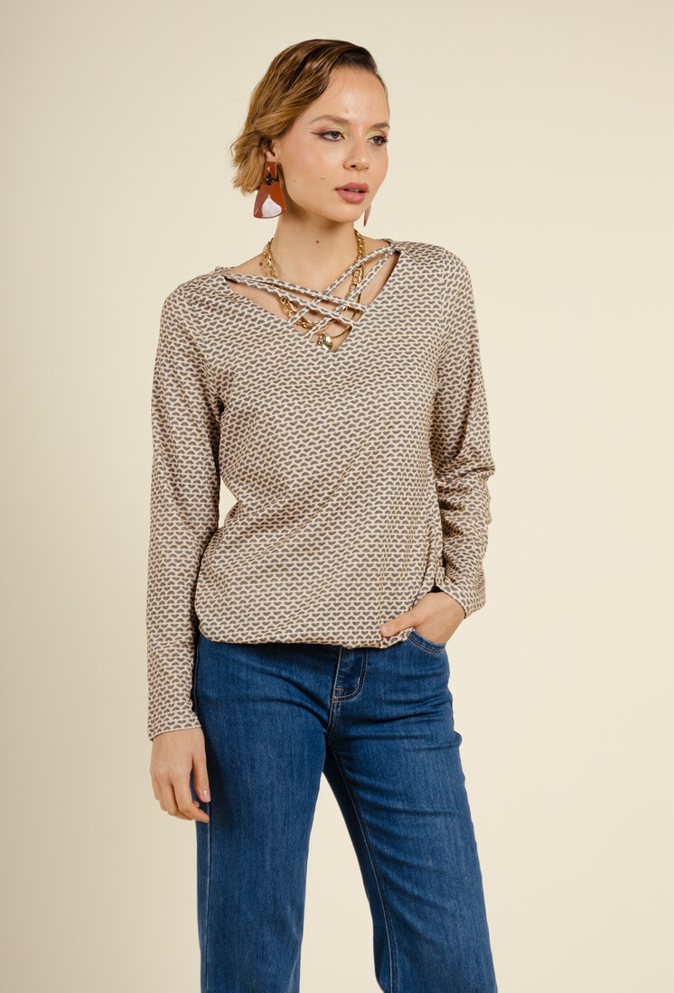 Mayorista You Udress Size+ - TOP BEIGE FLUIDO