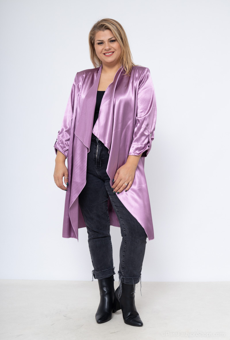 Grossiste You Udress Size+ - Veste longues ouverte en satin