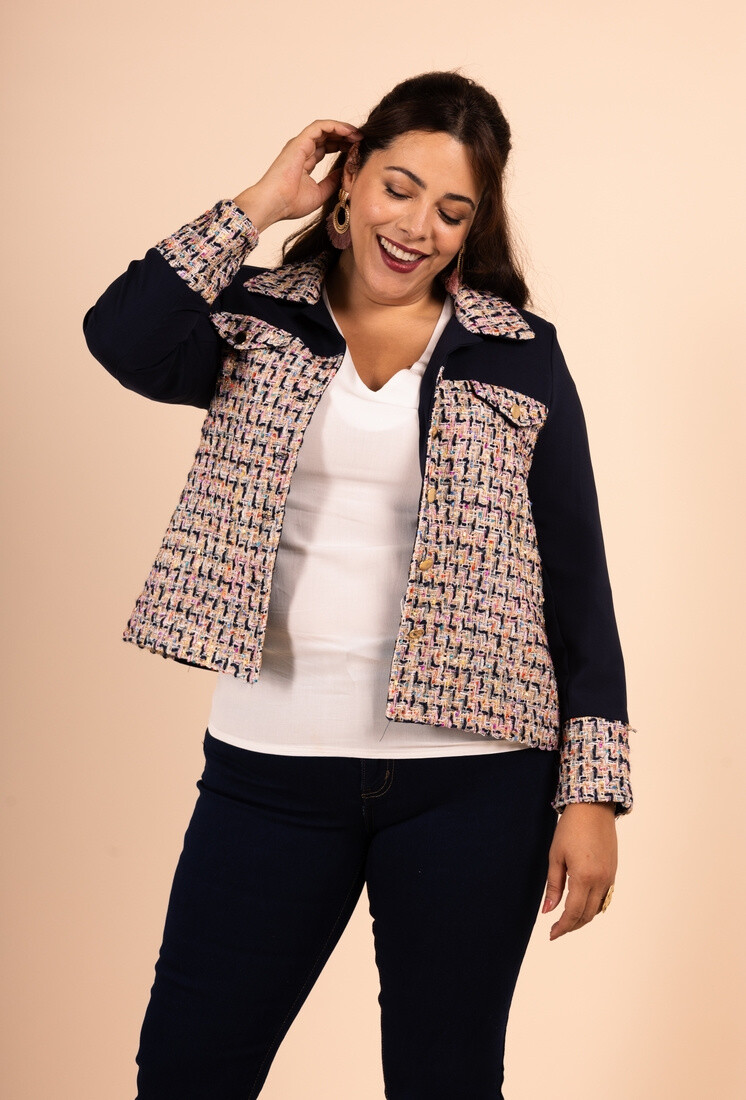 Grossiste You Udress Size+ - Veste en tweed