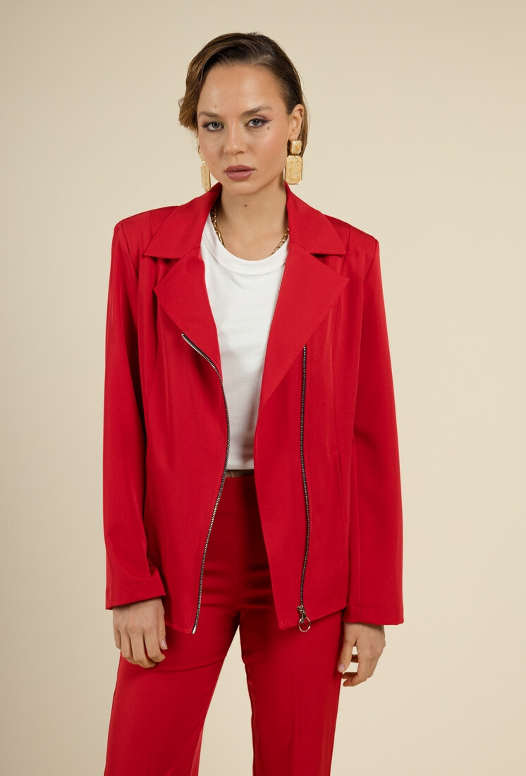 Grossiste You Udress Size+ - Veste perfecto rouge revisité