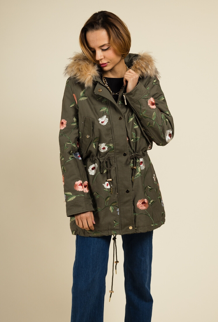 Grossiste YOU UDRESS - Parka kaki avec capuche à fausse fourrure beige