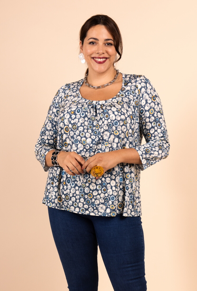 Grossiste YOU UDRESS - TOP ÉVASÉ MANCHES 3/6 IMPRIMÉE