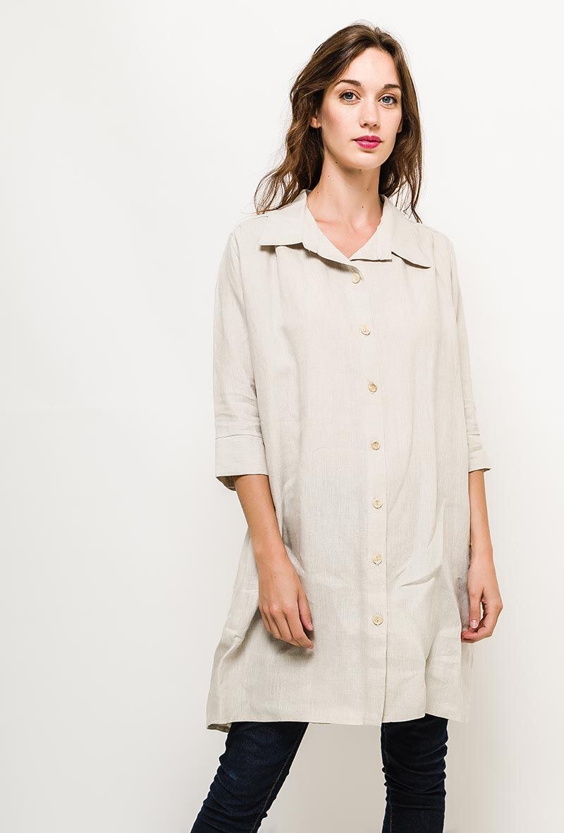 Wholesaler YOURS Paris - Linen long shirt