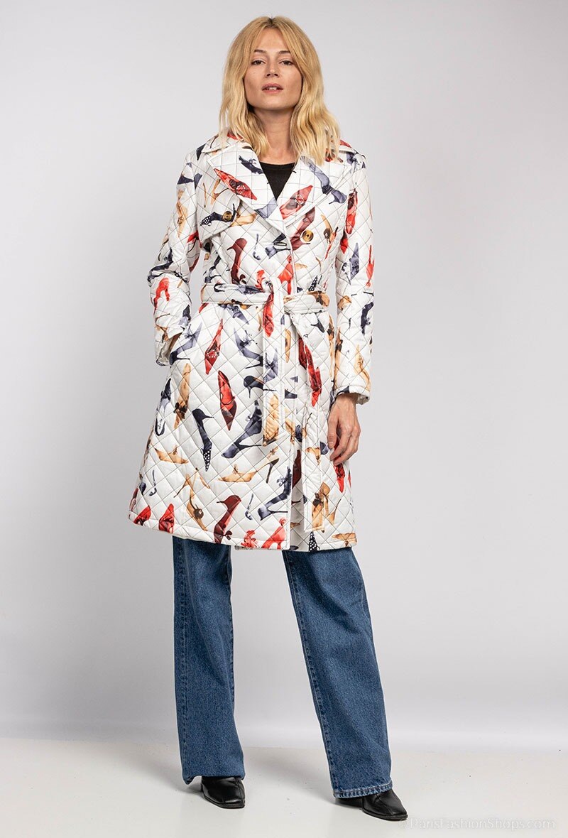 Wholesaler YOURS Paris - Elegant quilted coat with slingback pattern