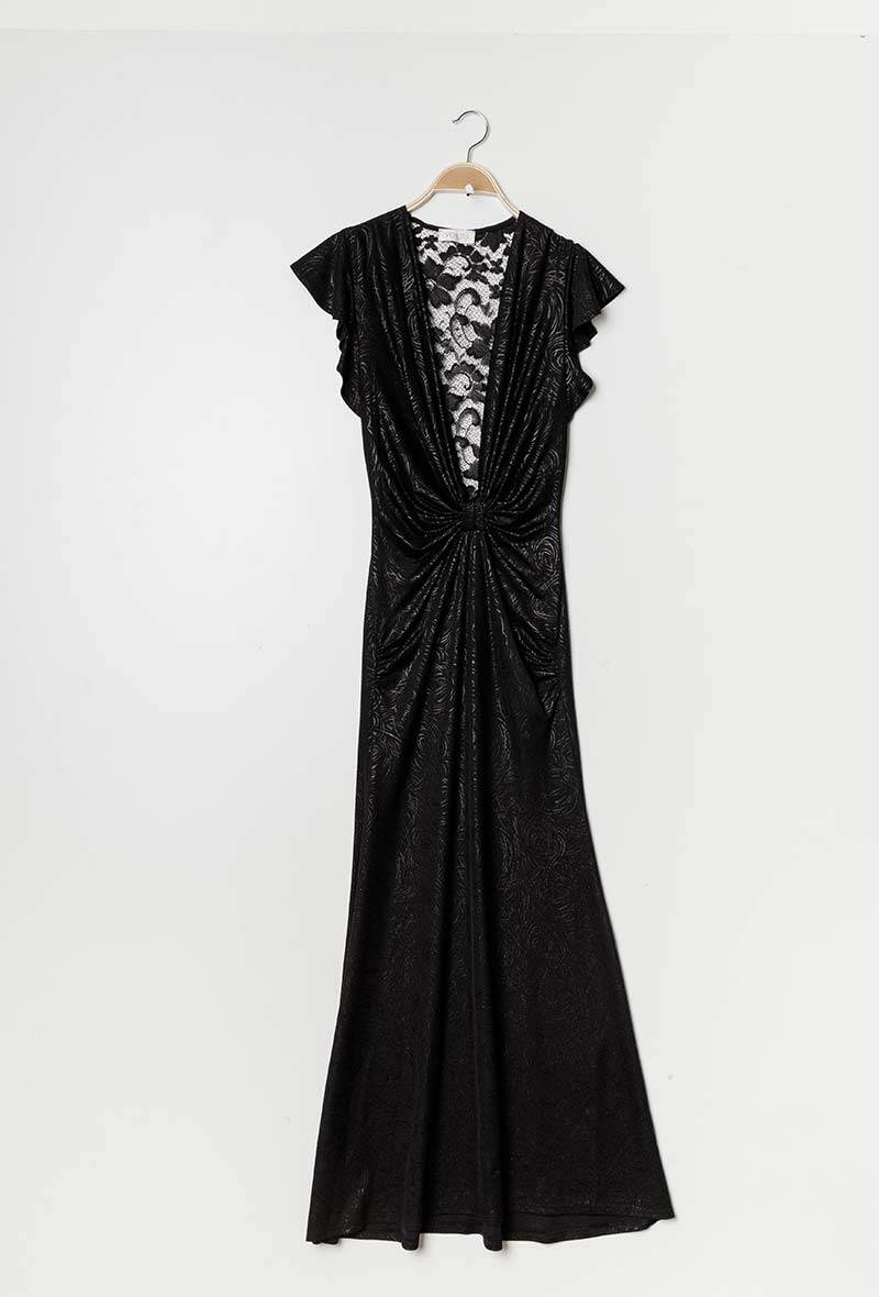 Grossiste YOURS Paris - Robe décolleté avec dos en dentelle