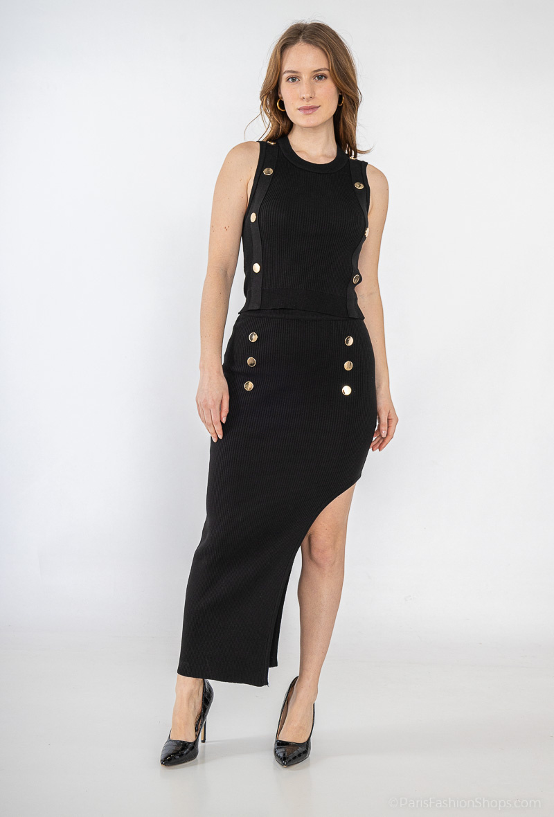 Wholesaler Yu&Me - Button slit skirt set