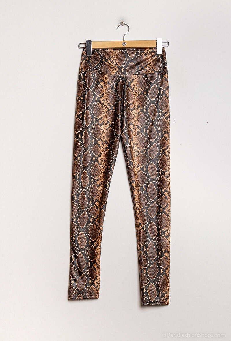 Grossiste Yu&Me - Leggings en similicuir imprimé python