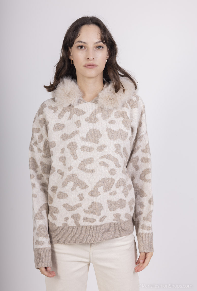 Wholesaler Yu&Me - Leopard print sweater
