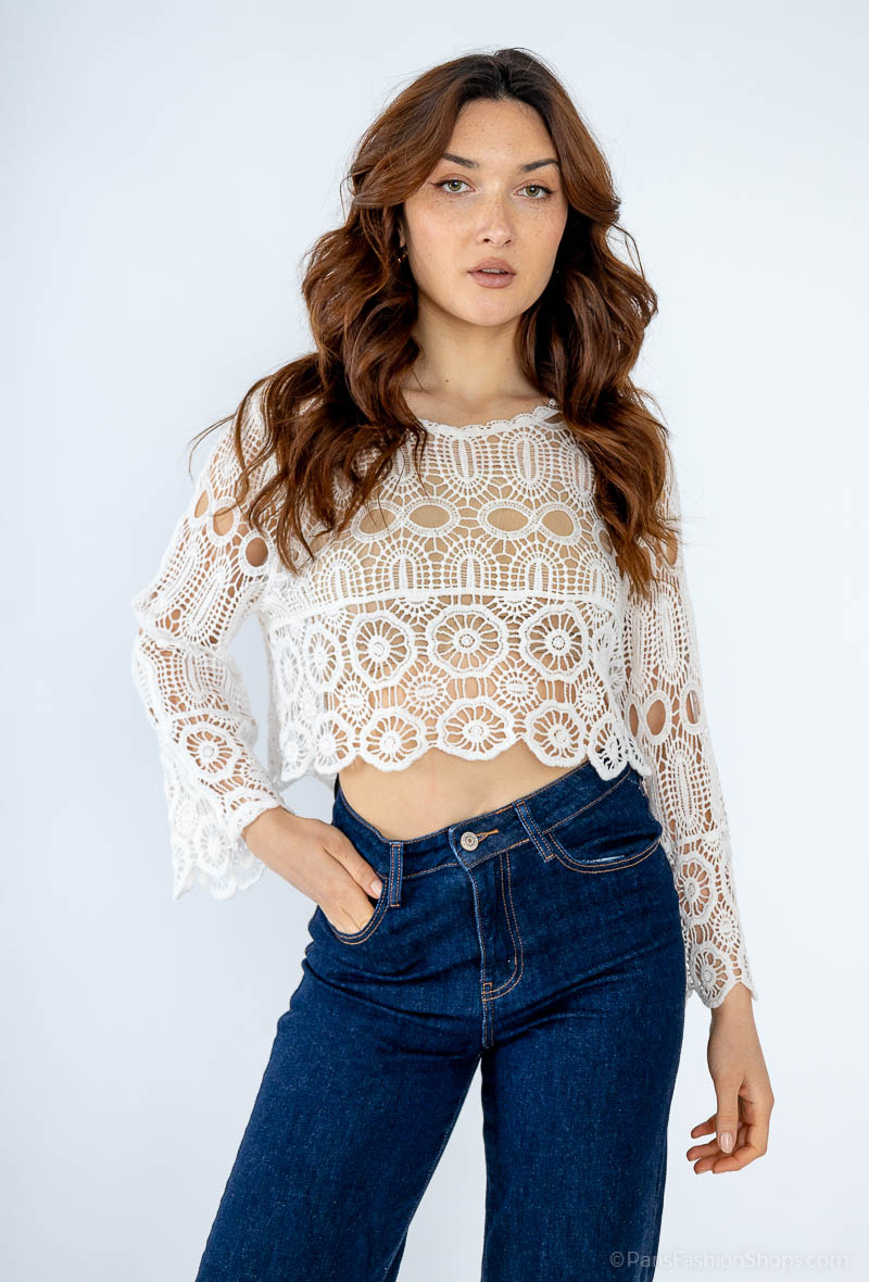 Wholesaler Yu&Me - Crocheted knit top