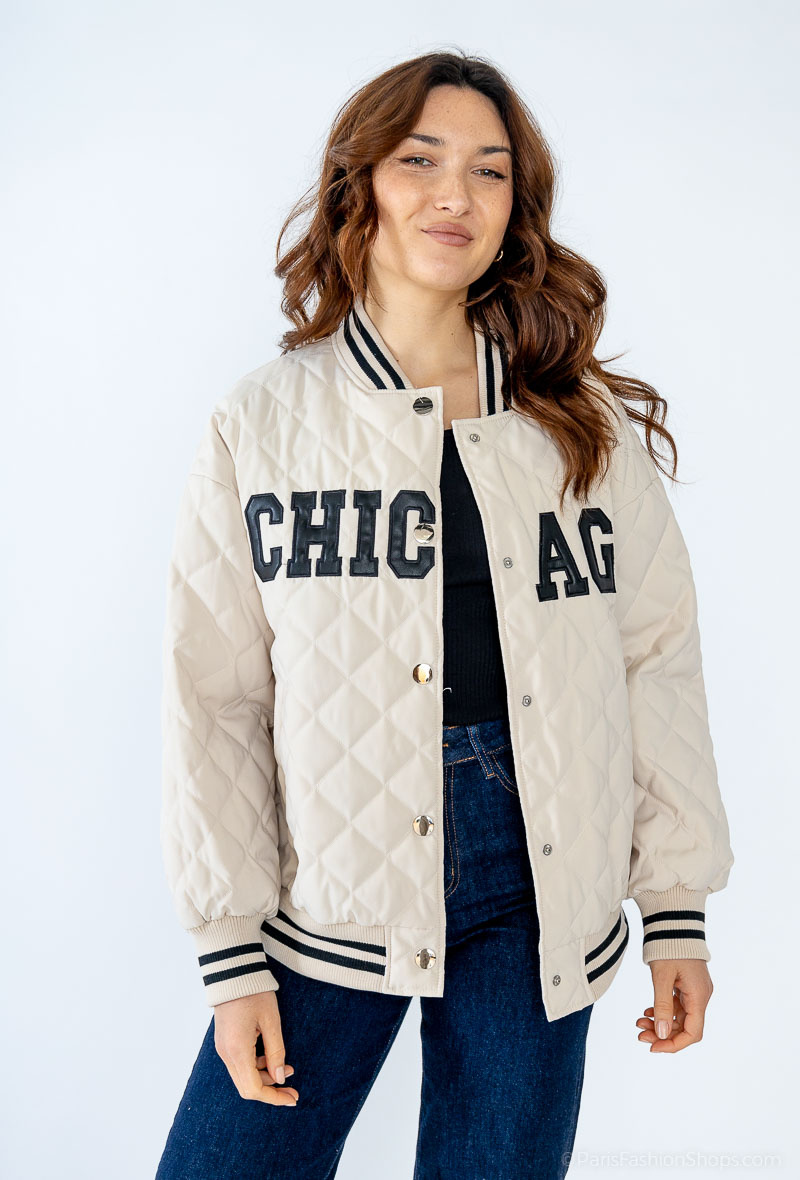Wholesaler Yu&Me - “Chicago” printed varsity jacket