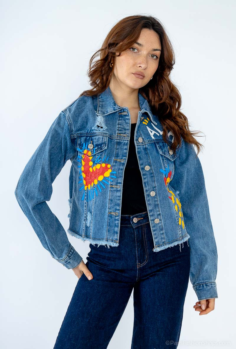 Wholesaler Yu&Me - Painted denim jacket