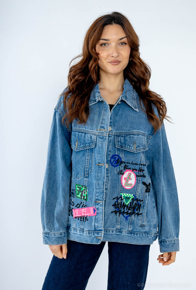 Wholesaler Yu&Me - Graffiti denim jacket