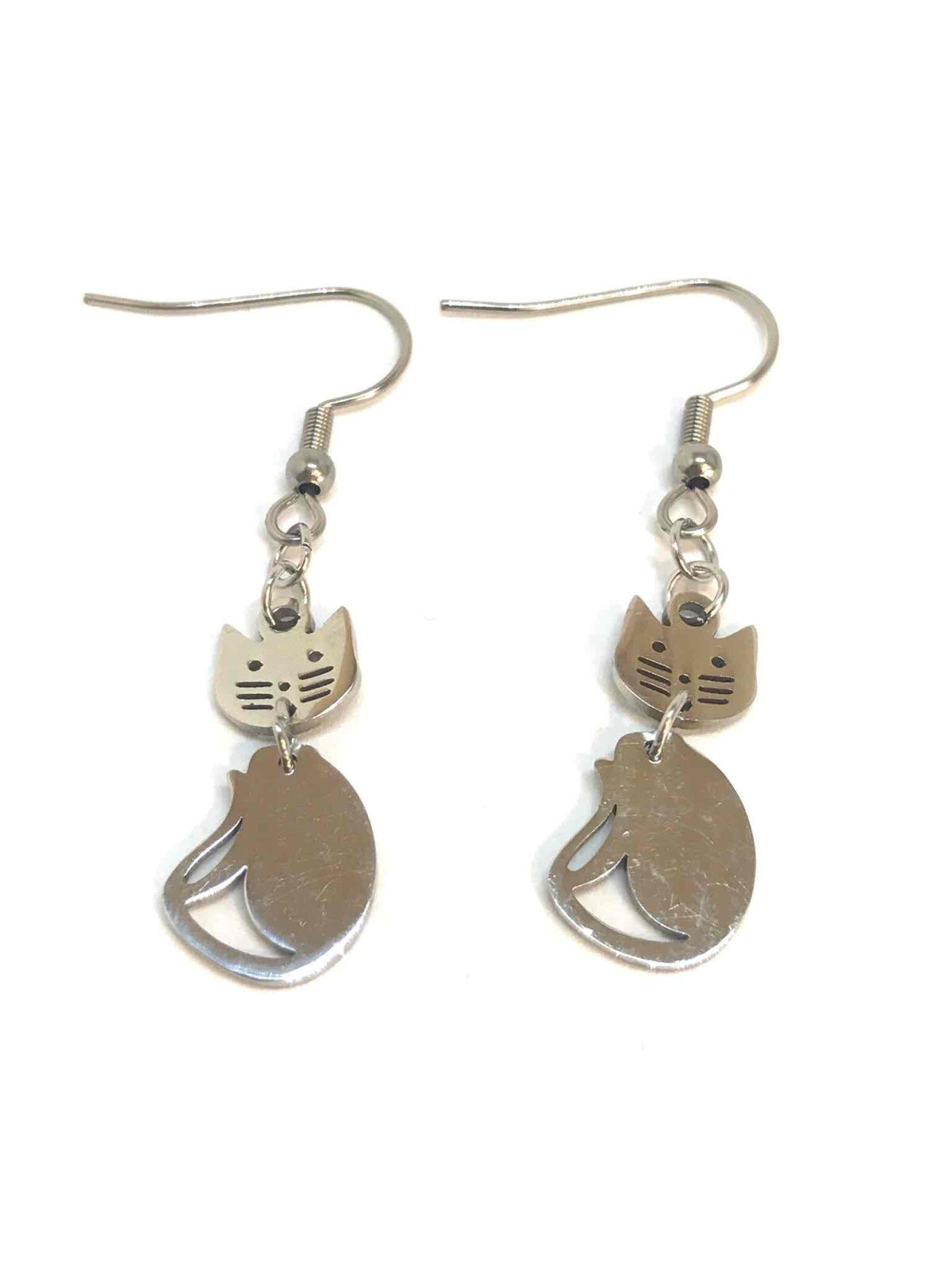 Grossiste Z. Emilie - Boucle d'oreille acier chat