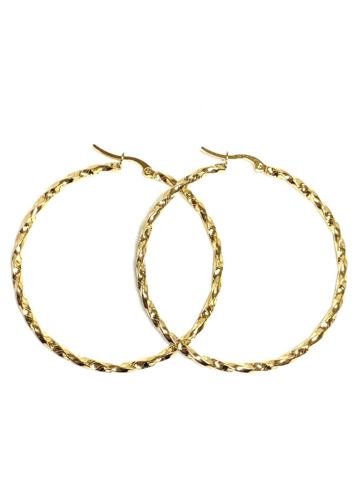 Grossiste Z. Emilie - Boucle d'oreille acier créole torsadé 50mm