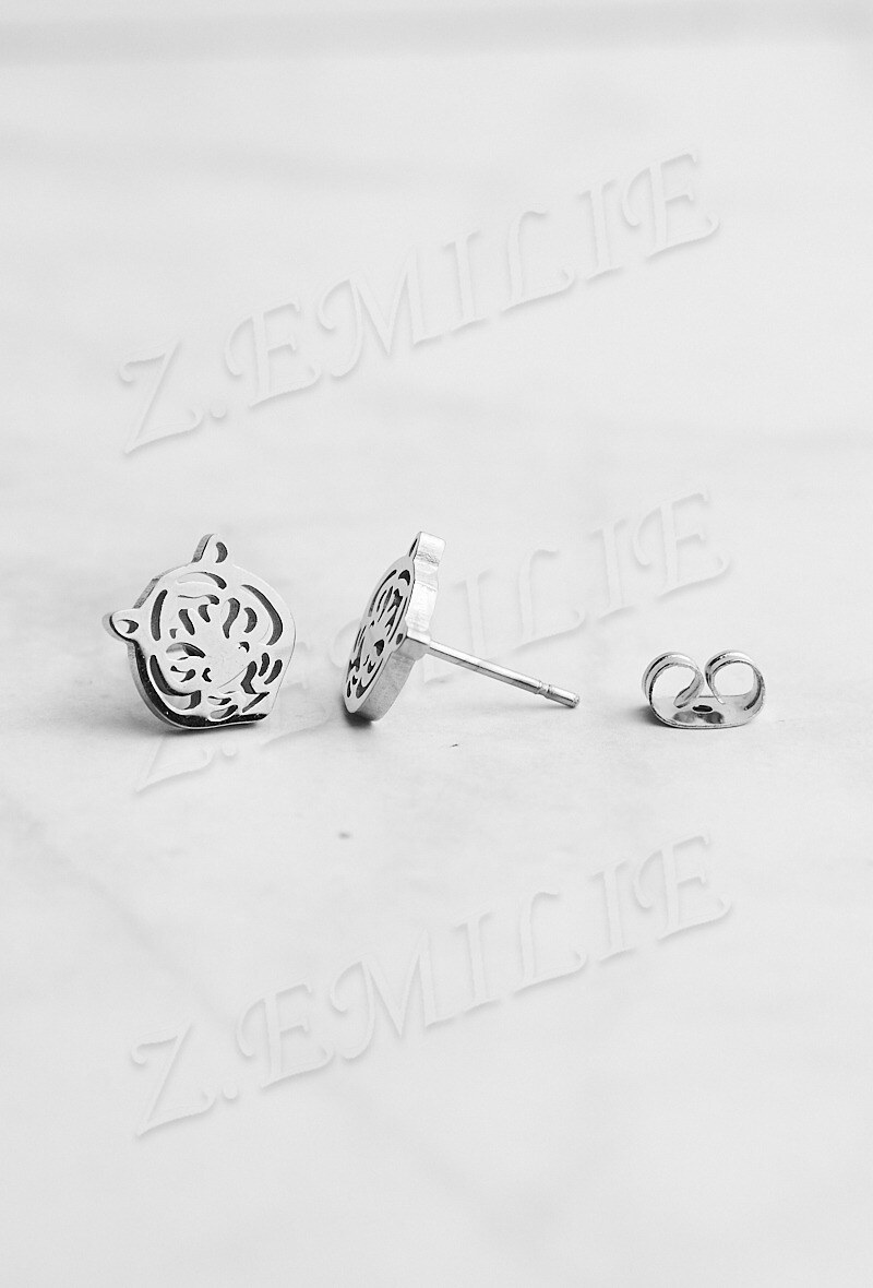 Grossiste Z. Emilie - Boucle d'oreille acier tigre
