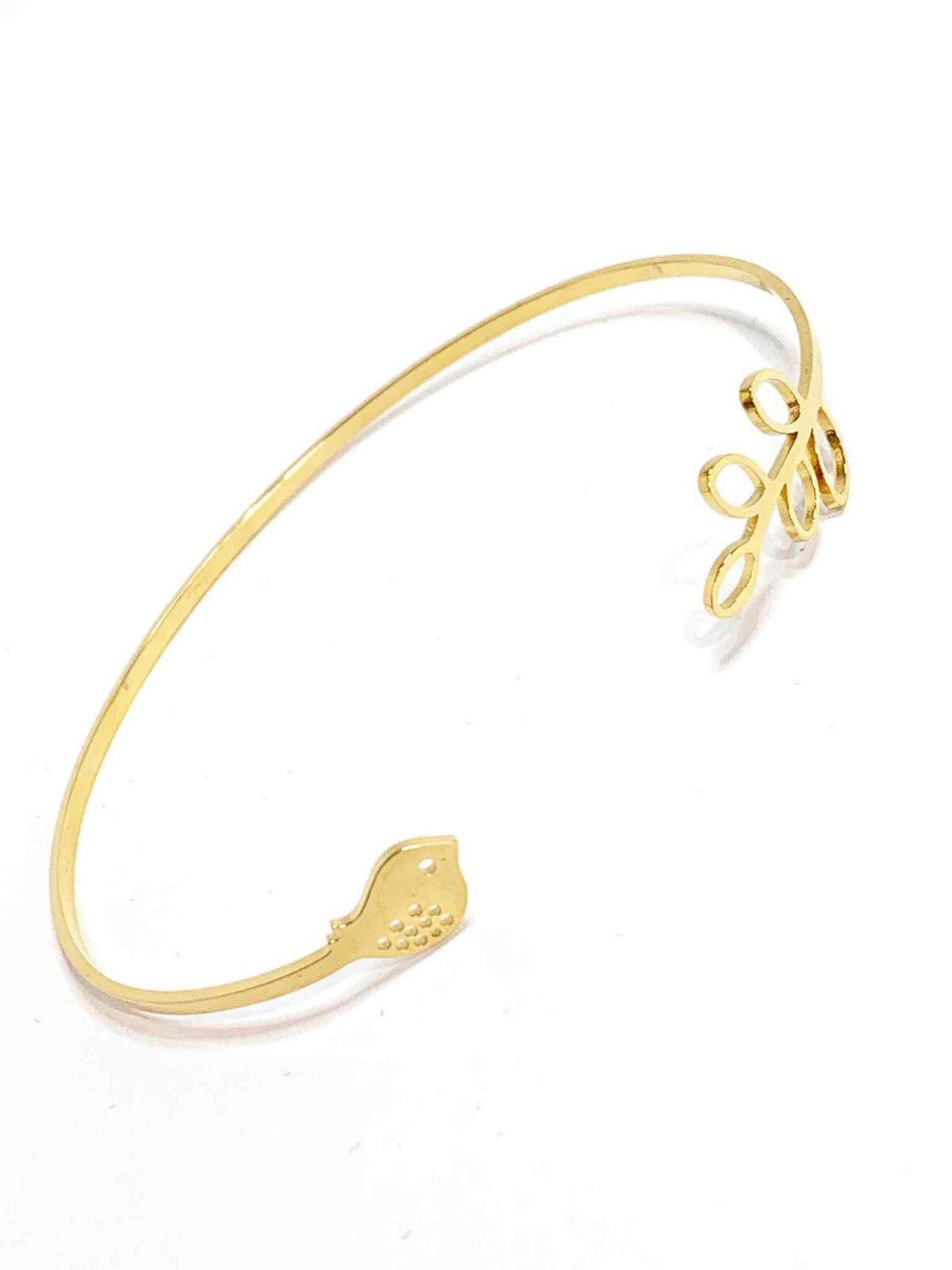Grossiste Z. Emilie - Bracelet acier jonc oiseau et branche