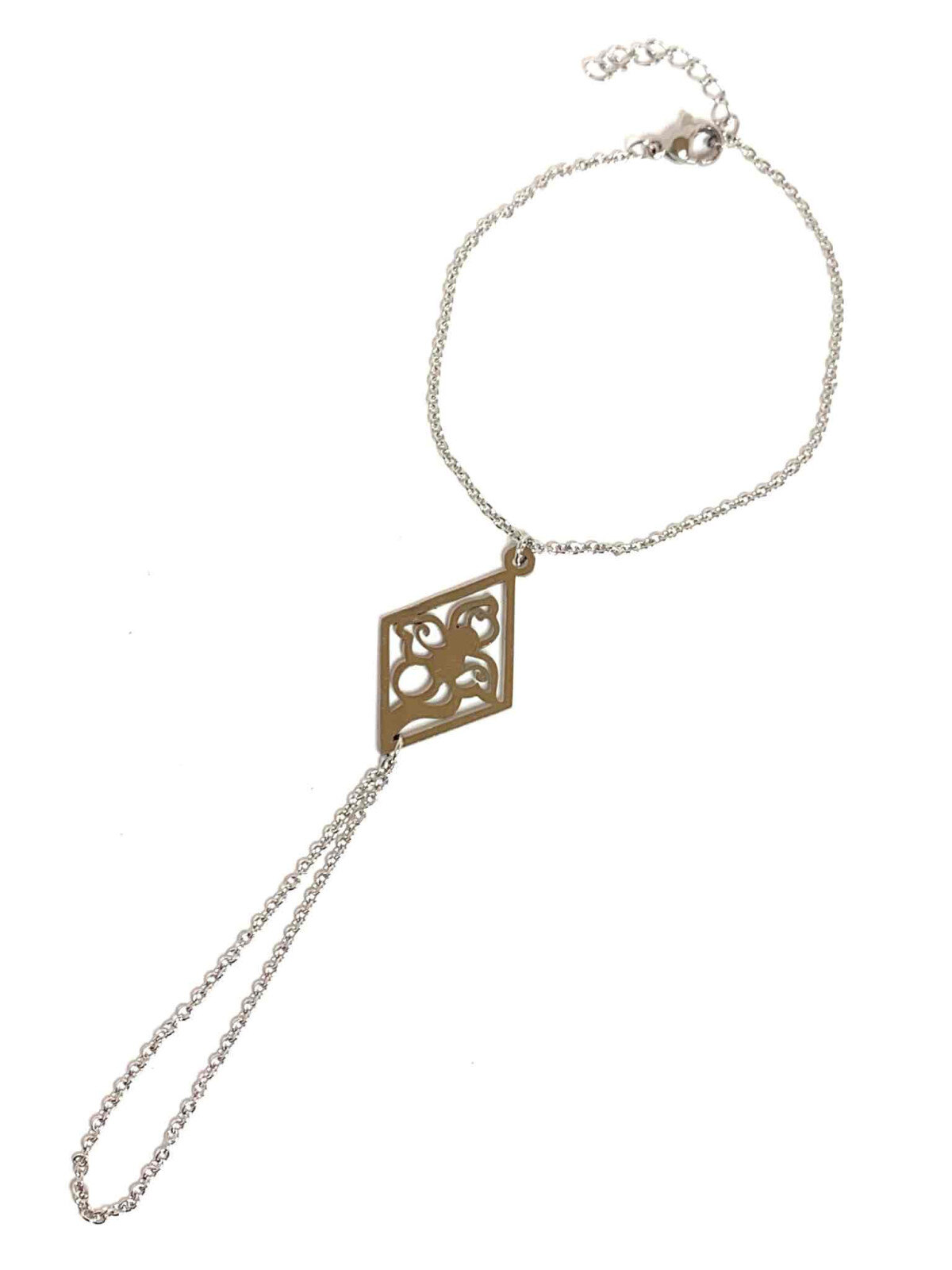 Grossiste Z. Emilie - Bracelet bague acier fleur
