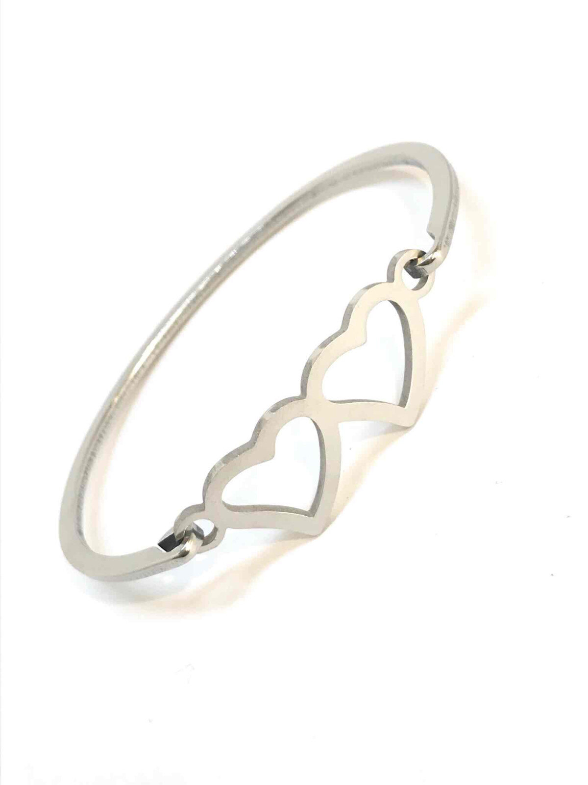 Wholesaler Z. Emilie - Double heart steel bracelet