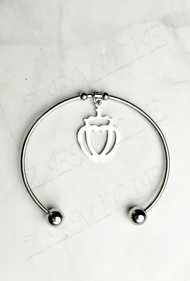 Wholesaler Z. Emilie - Vendée heart bangle steel bracelet