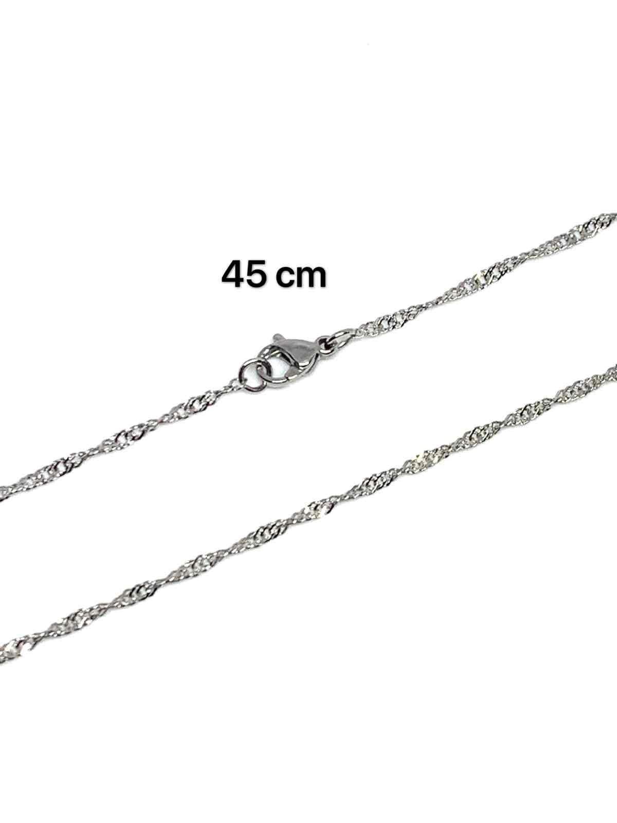 Grossiste Z. Emilie - Collier acier maille singapour 2.5mm