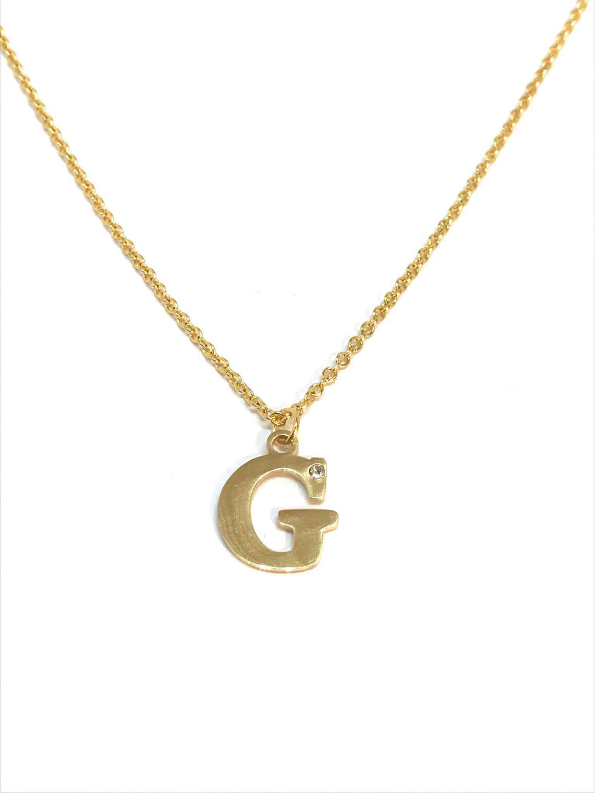 Grossiste Z. Emilie - Collier acier initiale G avec un strass