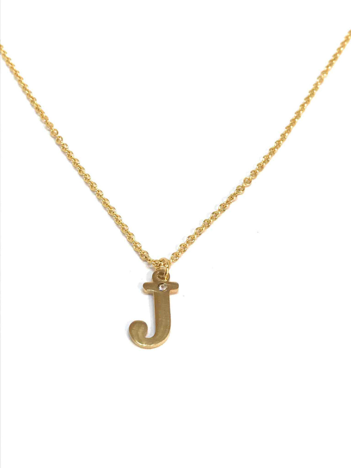 Grossiste Z. Emilie - Collier acier initiale J avec un strass
