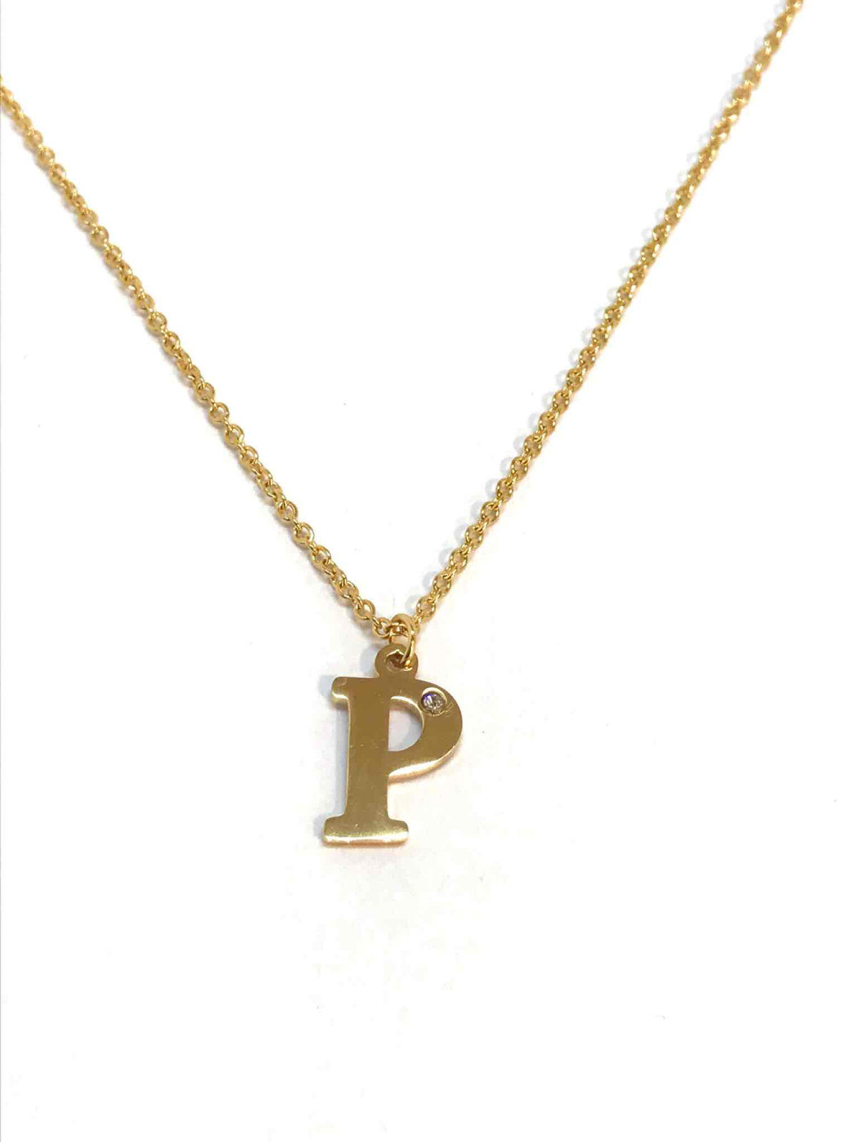 Grossiste Z. Emilie - Collier acier initiale P avec un strass