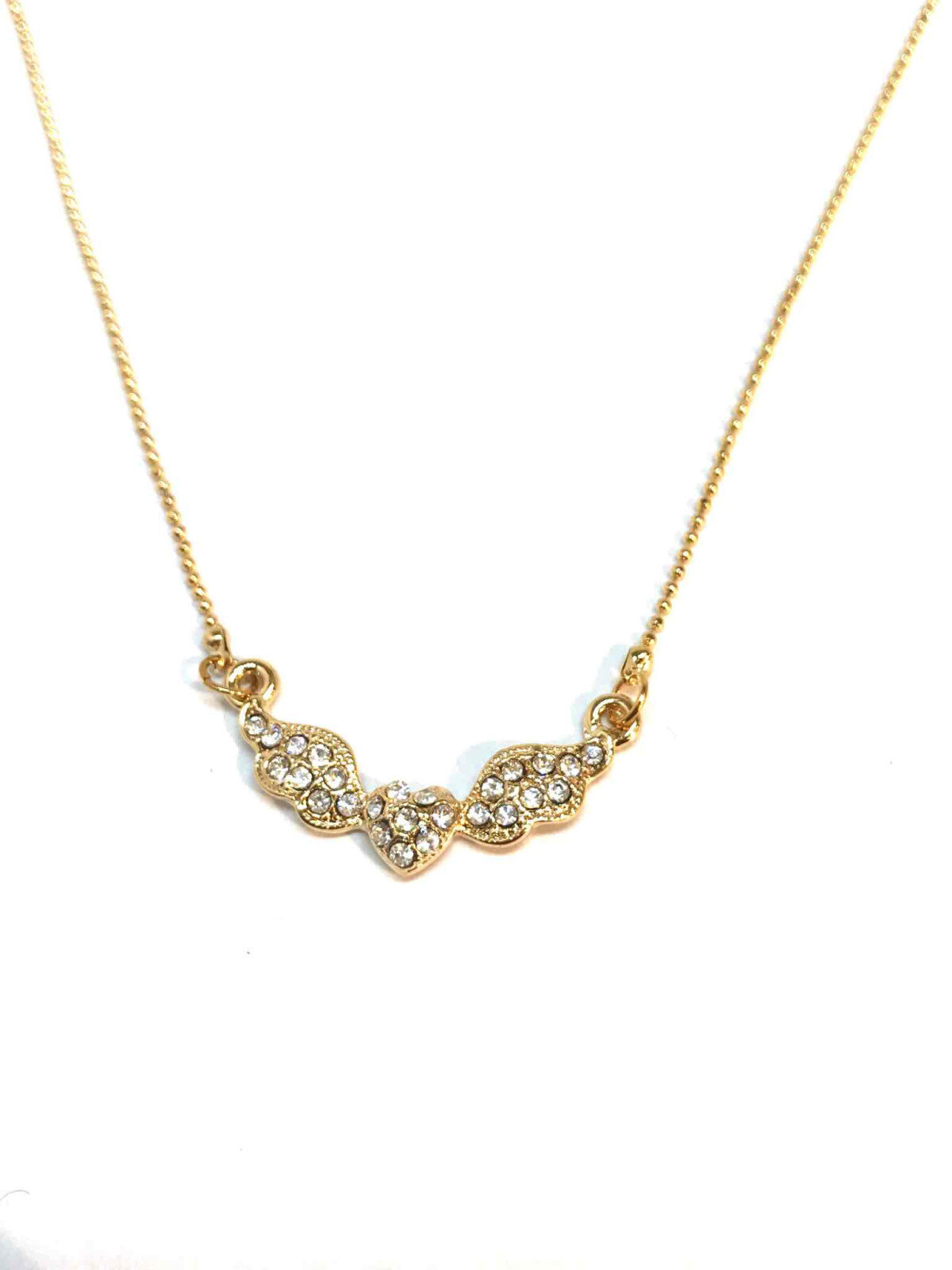 Wholesaler Z. Emilie - Heart with wing strass necklace