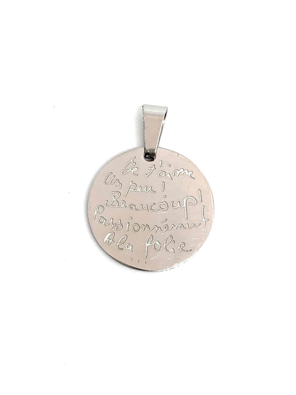 Grossiste Z. Emilie - Pendentif acier message