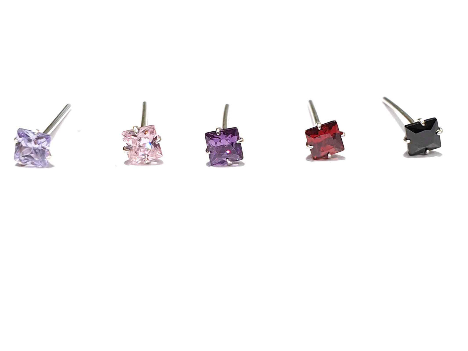 Grossiste Z. Emilie - Piercing nez zirconium carré 2.5mm