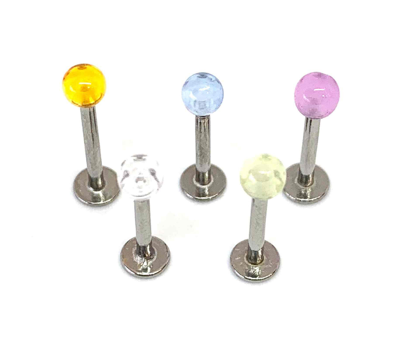 Grossiste Z. Emilie - Piercing labret boule transparent 1.2x8mm