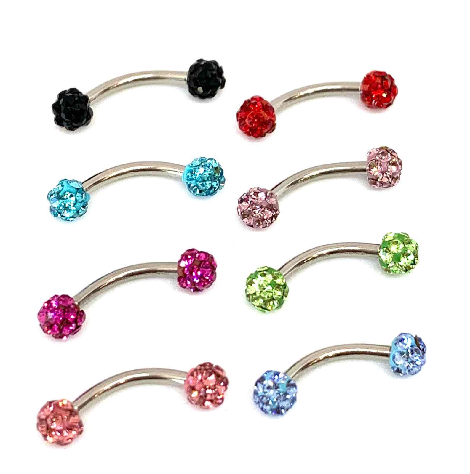 Mayorista Z. Emilie - Piercing de ceja bola de estrás 1,2x8mm