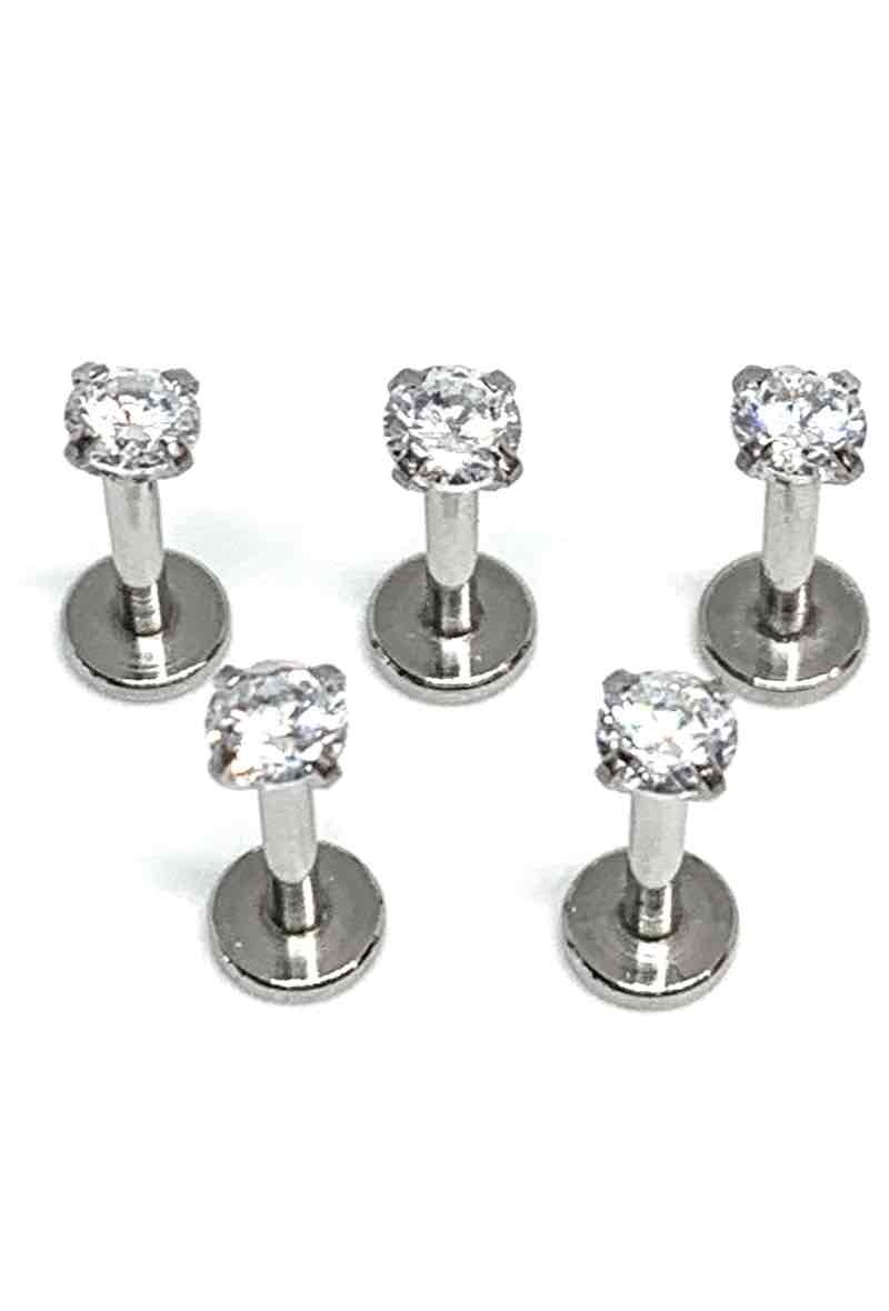 Wholesaler Z. Emilie - Round zirconium labret piercing 1.2x6mm