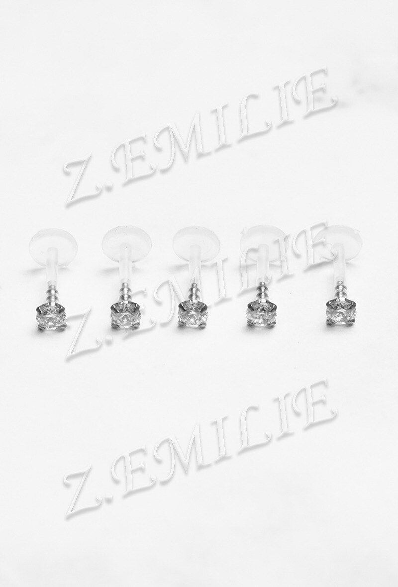 Mayorista Z. Emilie - Round zirconium labret piercing 1.2x8mm