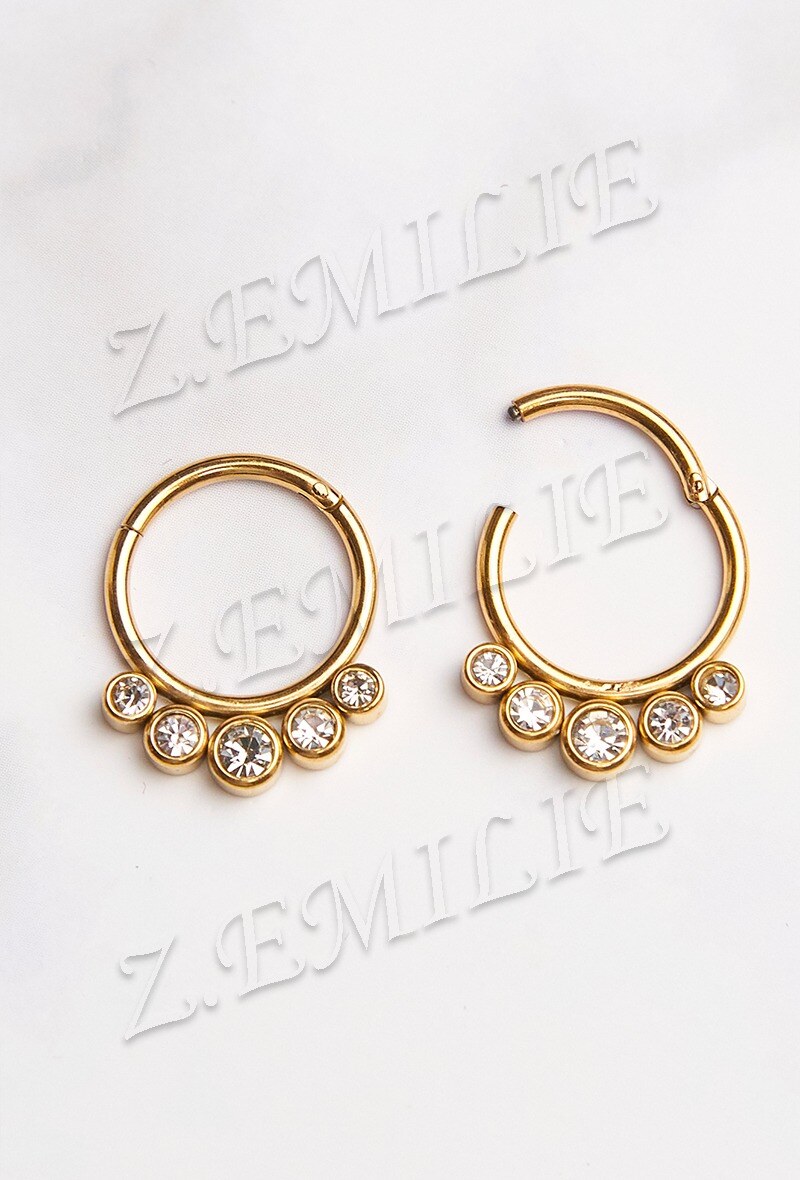 Grossiste Z. Emilie - Piercing universel à charnière zirconium 1.2x10mm