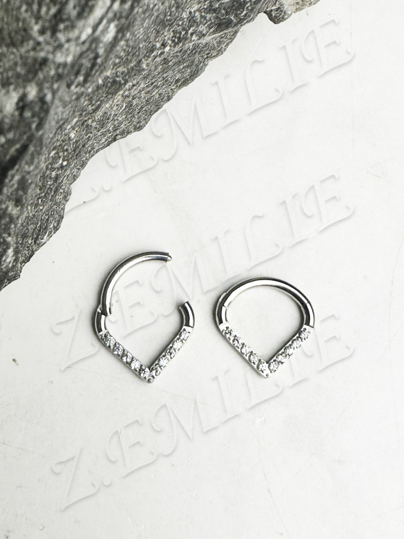 Wholesaler Z. Emilie - Universal piercing with zirconium hinge 1.2x10mm