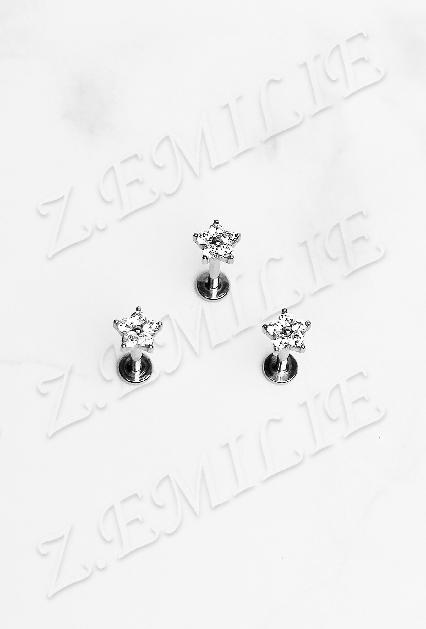 Grossista Z. Emilie - Piercing labbro zirconio 1.2x8mm