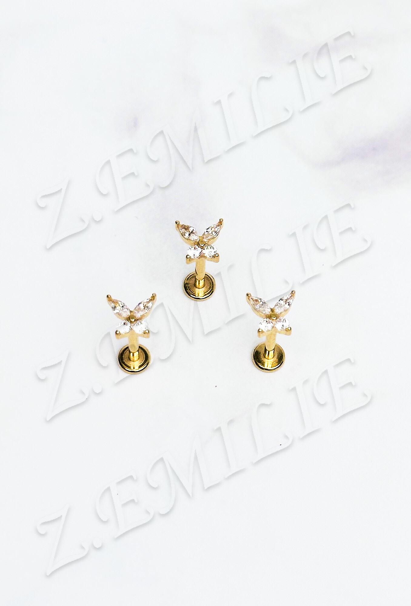 Grossista Z. Emilie - Piercing labbro zirconio 1.2x8mm