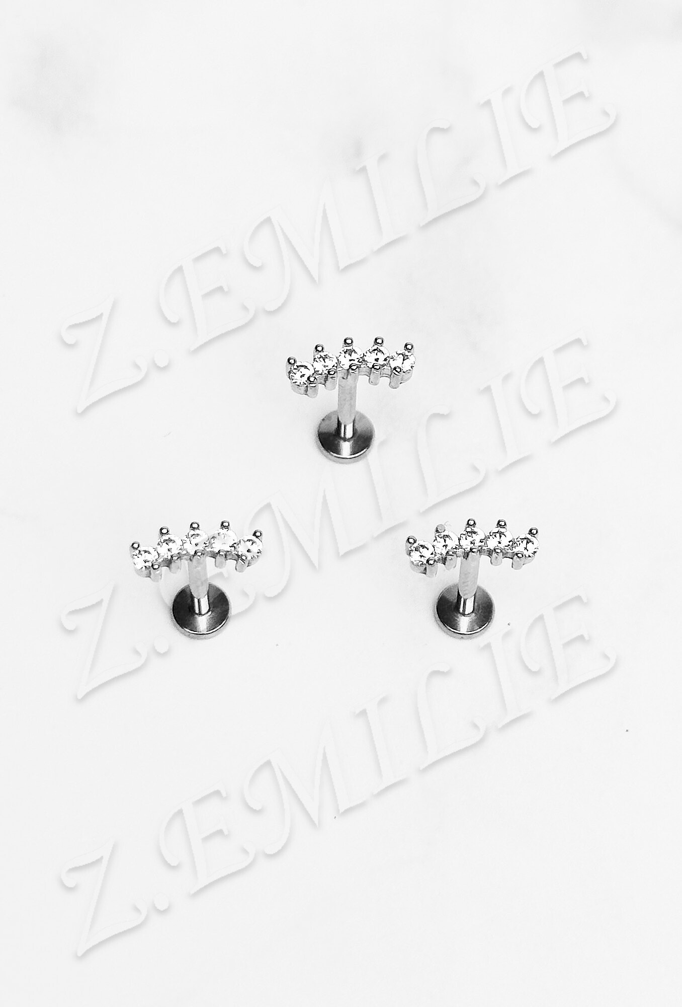 Grossista Z. Emilie - Piercing labbro zirconio 1.2x8mm