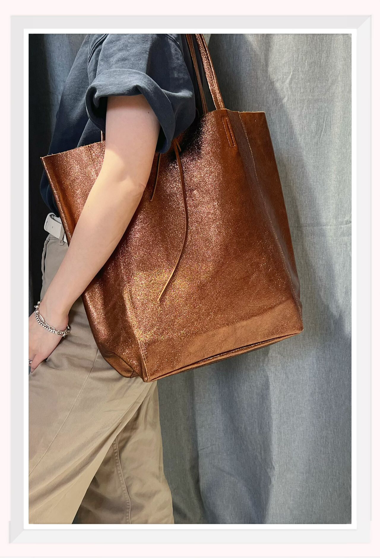 Wholesaler Z & Z - Iridescent leather tote bag