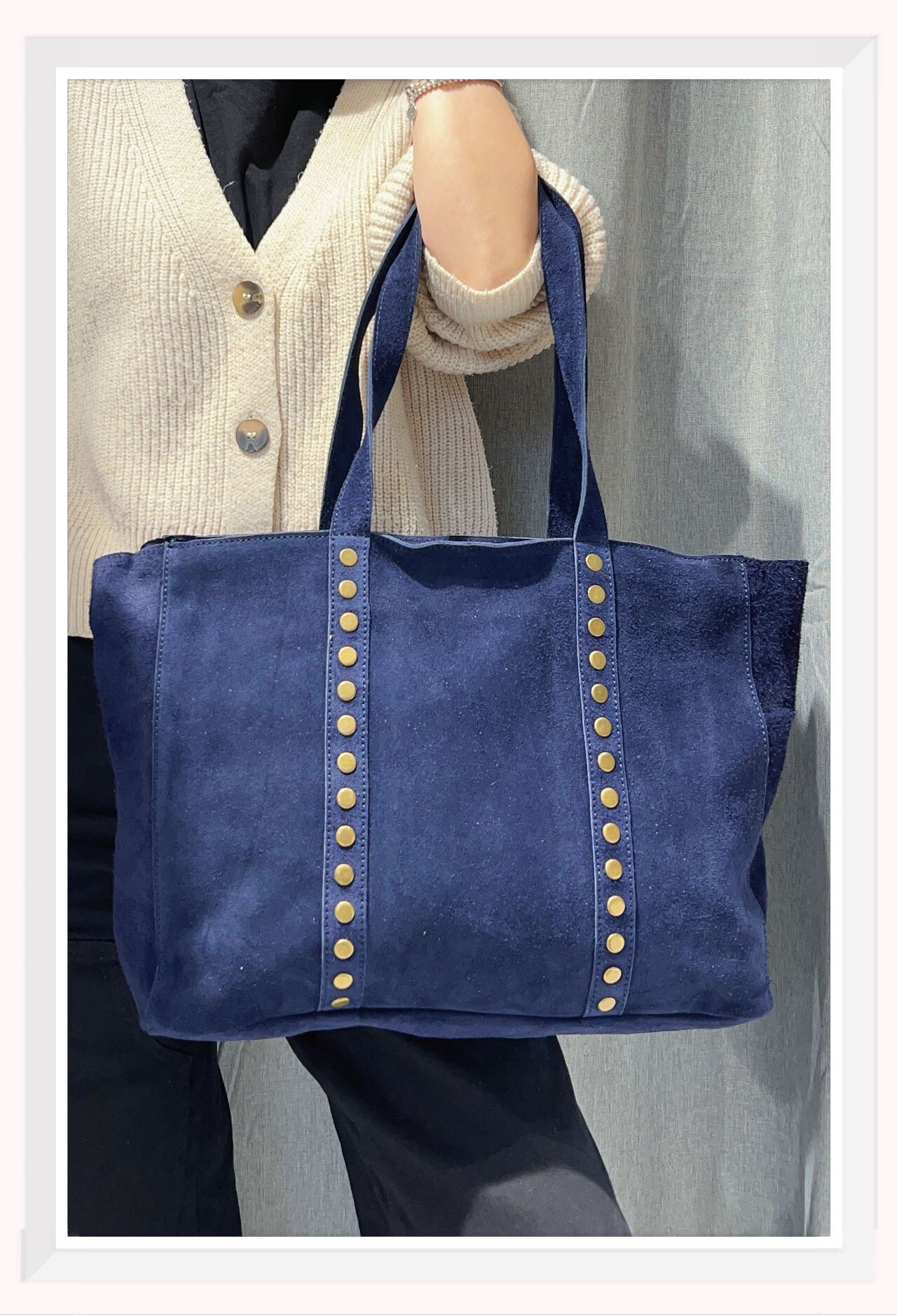 Grossista Z & Z - Borsa tote in camoscio modello semplice senza fodera