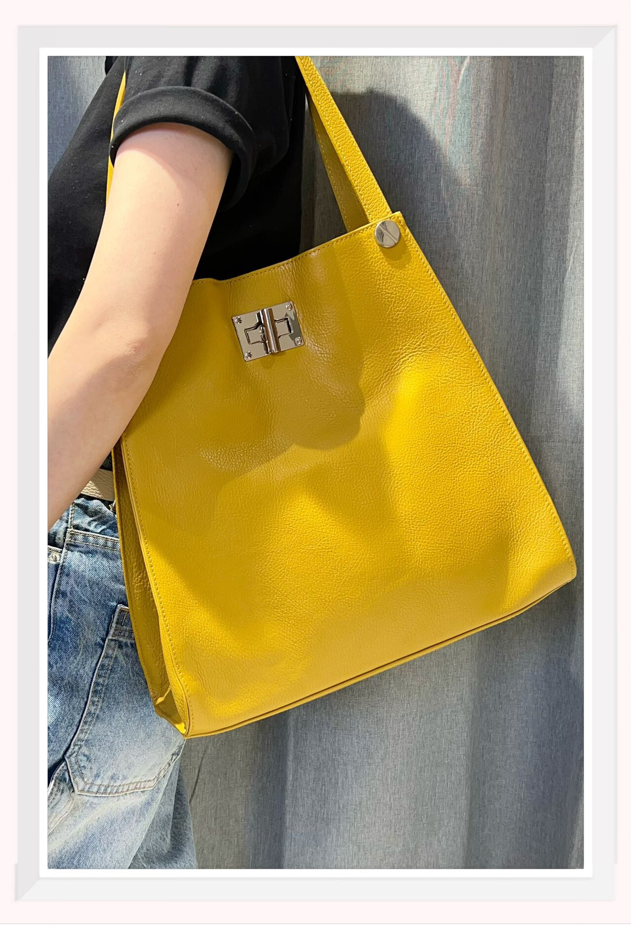 Grossista Z & Z - Borsa per la spesa in pelle a grana di grande formato