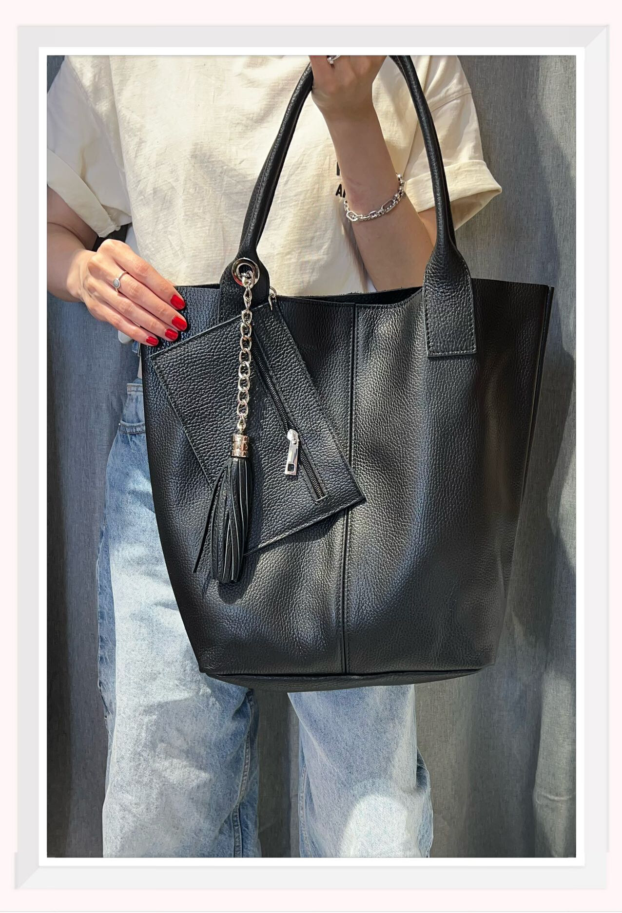 Mayorista Z & Z - Bolso de cuero grano modelo simple sin forro