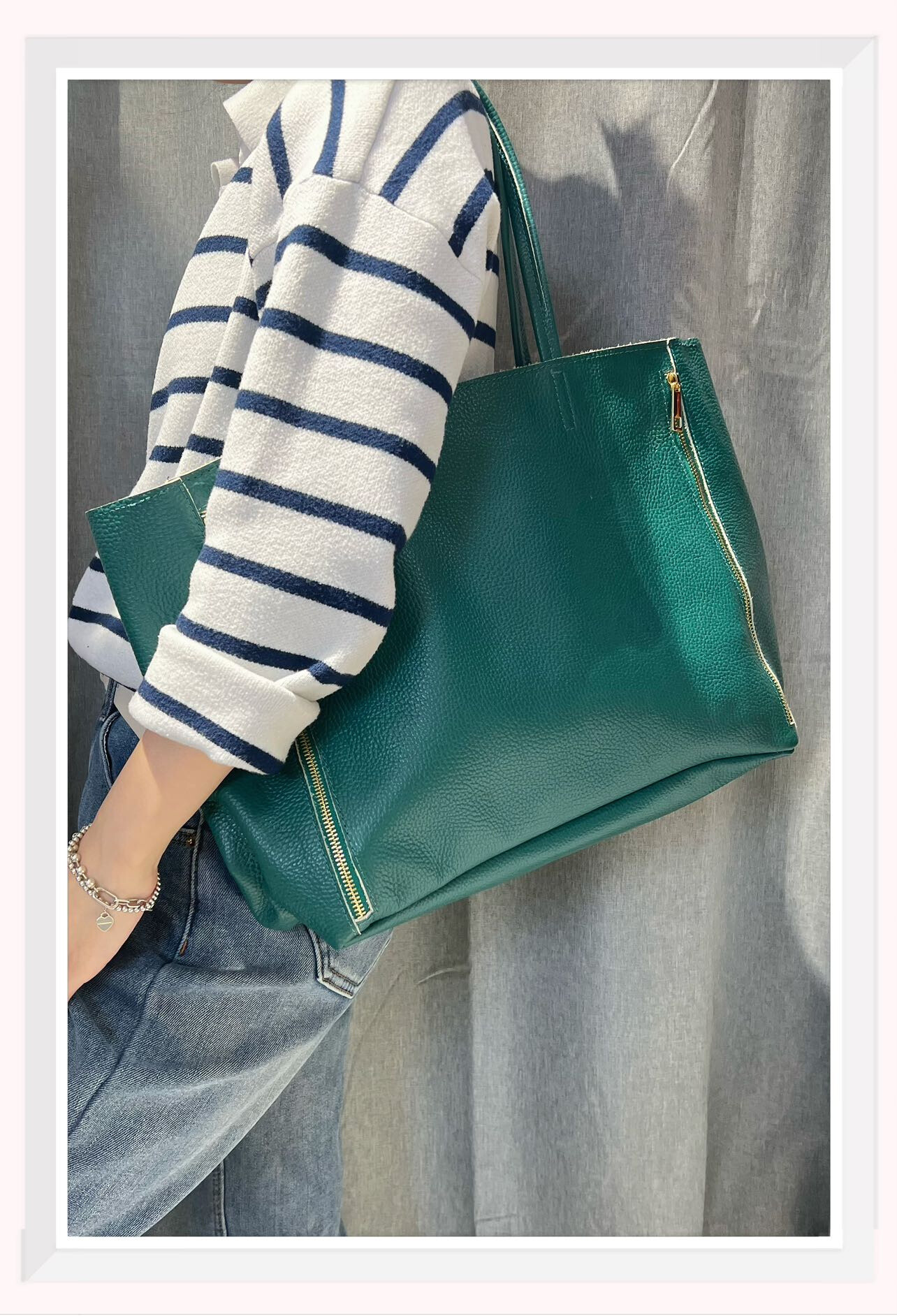 Wholesaler Z & Z - Grained leather shopping bag