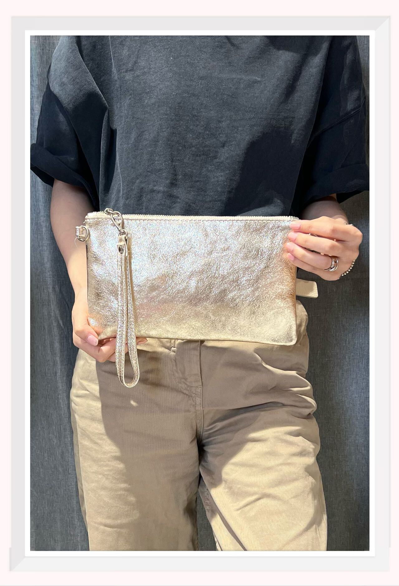 Wholesaler Z & Z - Iridescent leather clutch bag