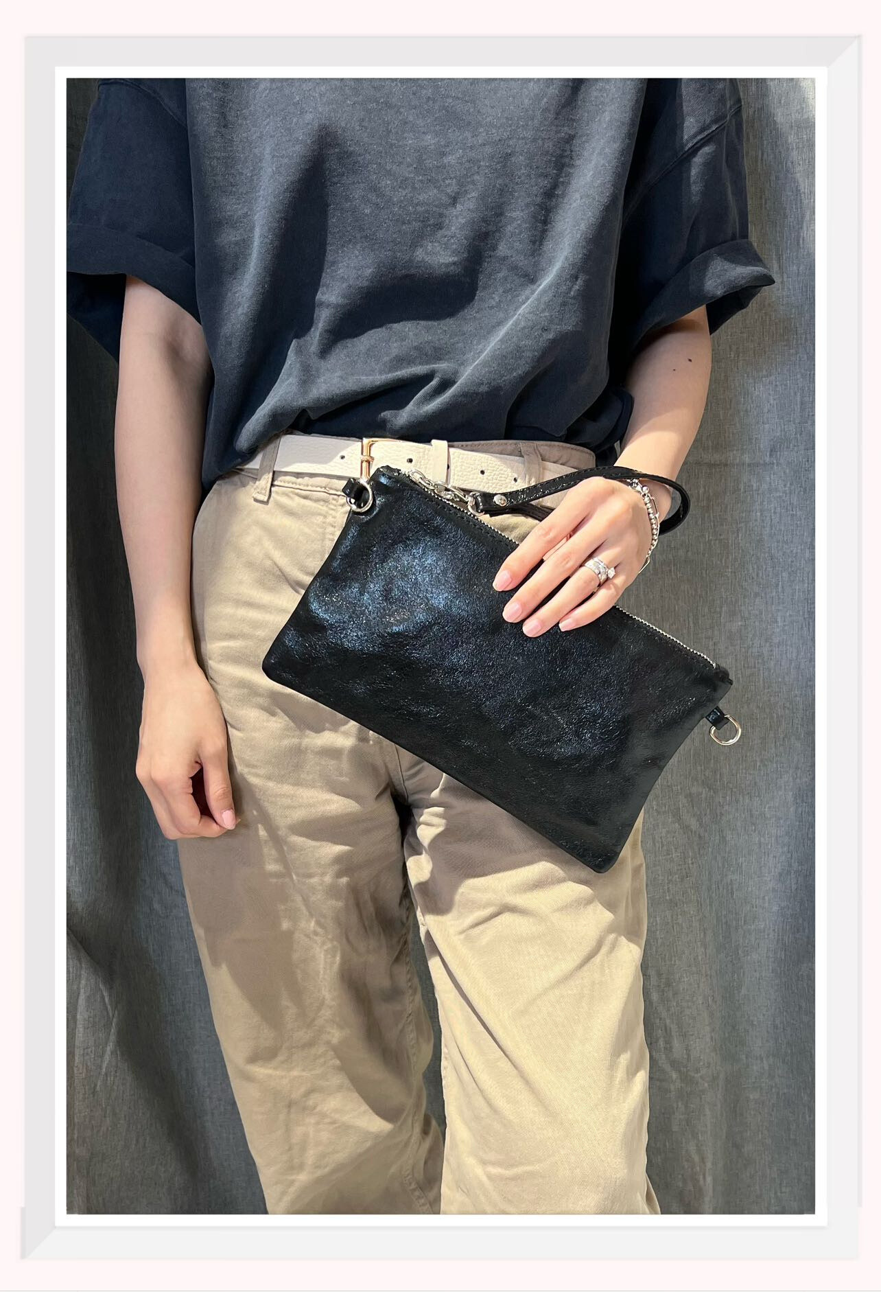 Großhändler Z & Z - Schillernde Lederclutch