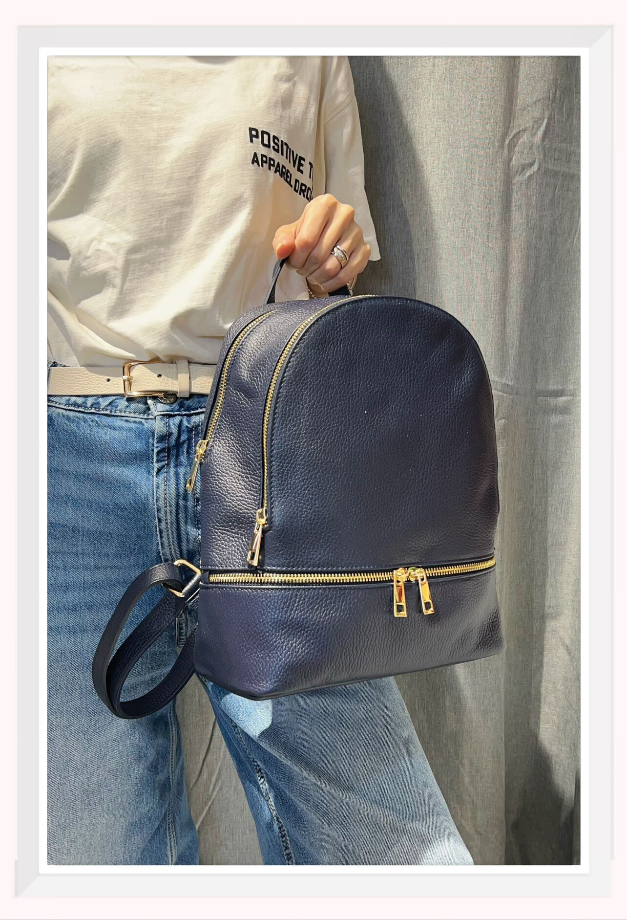 Wholesaler Z & Z - Large format grained leather backpack