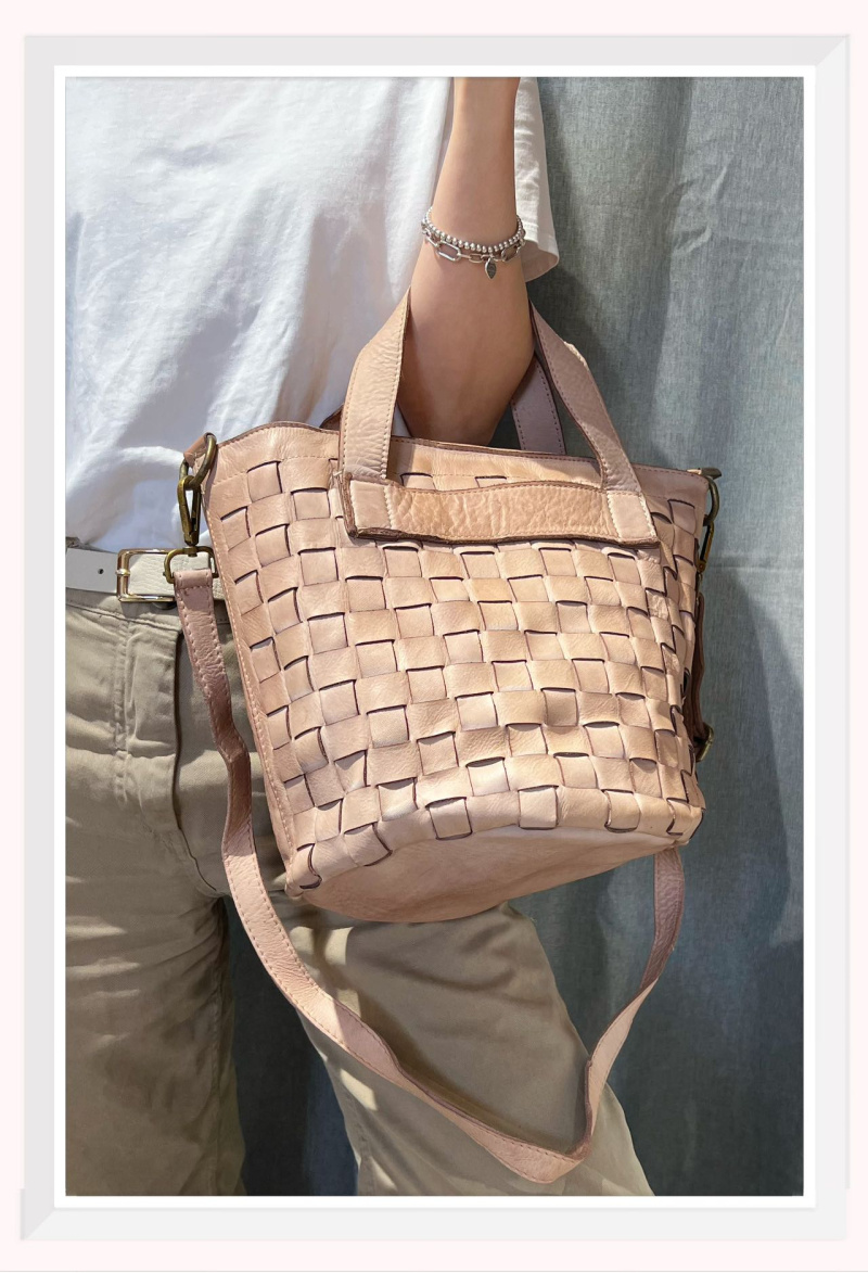 Wholesaler Z & Z - Woven washed leather handbag